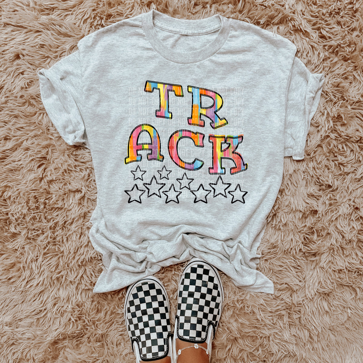 Track Rainbow Brushstroke with Stars (Caplinger) DTF transfer