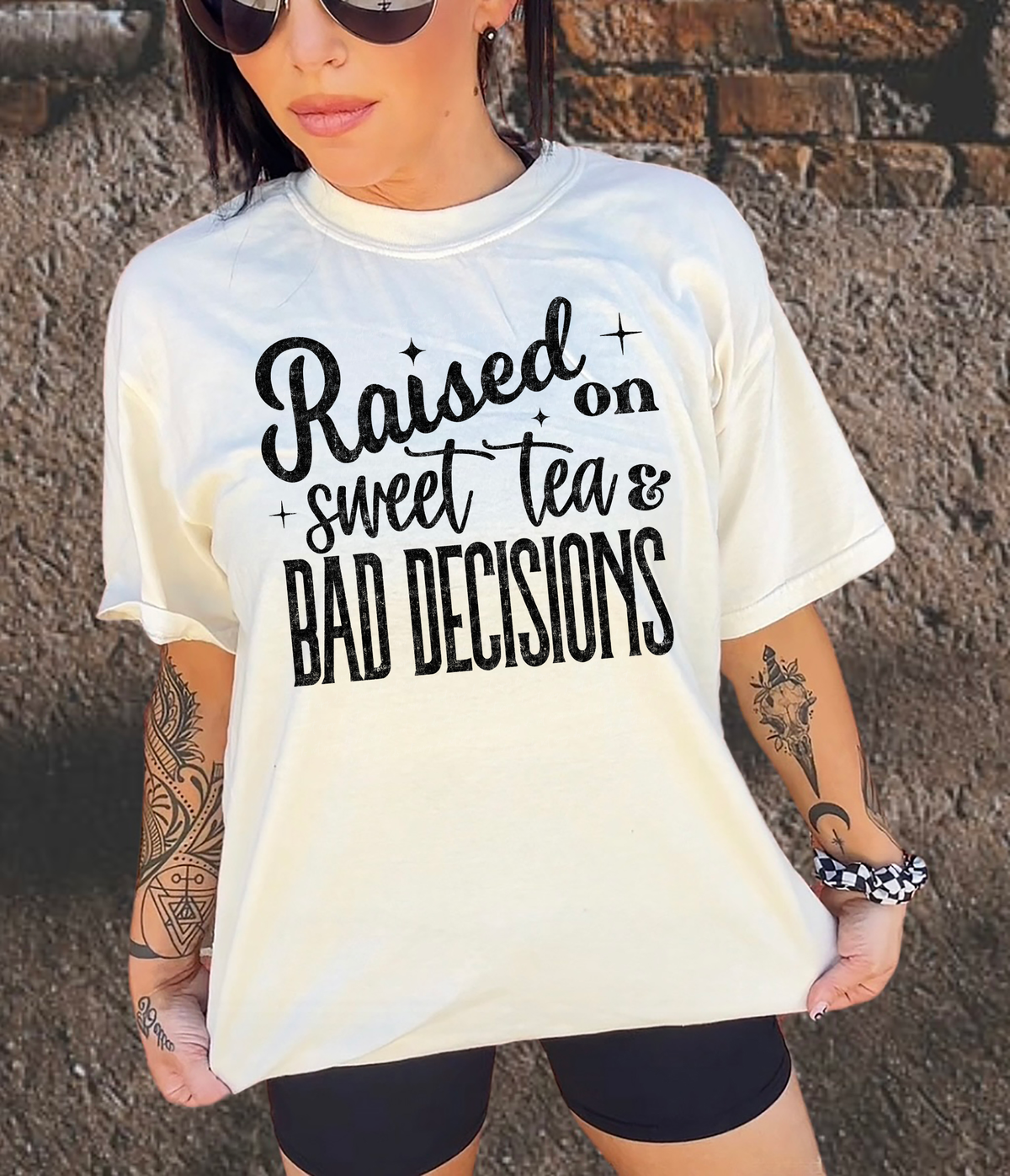 Raised On Sweet Tea And Bad Decisions 110144 DTF transfer