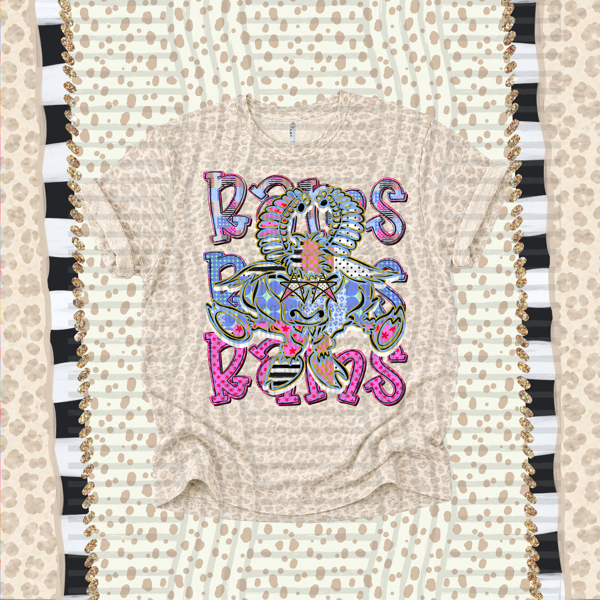 Rams-Dolly Doodle Print (Caplinger) DTF Transfer
