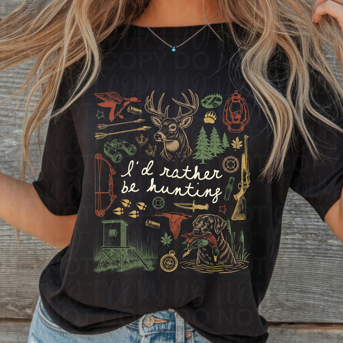 Rather be hunting collage (UAC) DTF Transfer