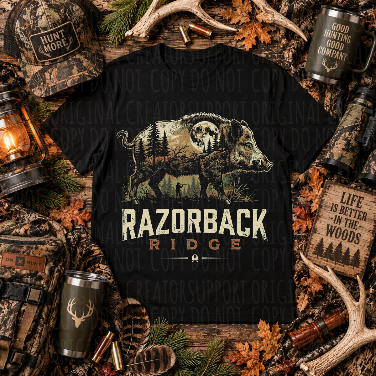 Razorback ridge with hog (SDD) DTF Transfer