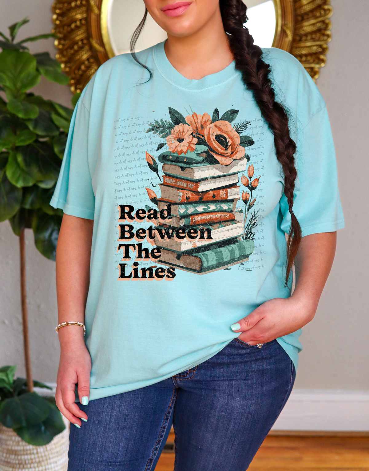 Read between the lines Books Stacked 81238 DTF Transfer