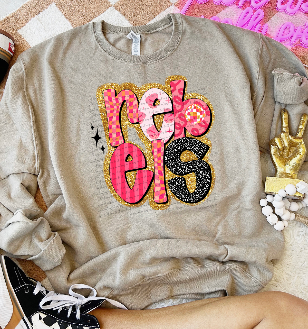 Rebels Faux Glitter Retro 51650 DTF transfer