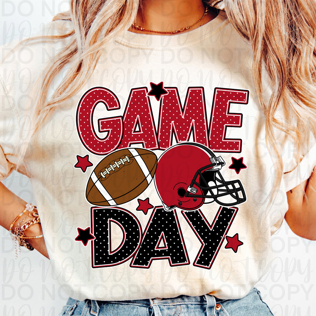 Game day red black (UAC) DTF Transfer