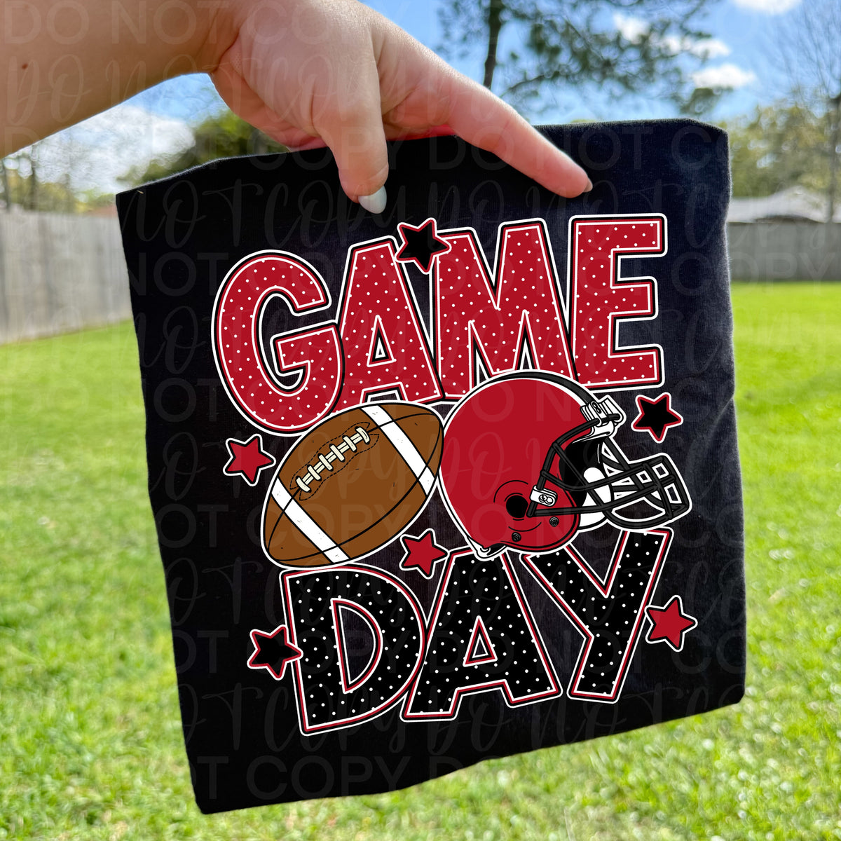 RED & BLACK game day football (UAC) DTF Transfer