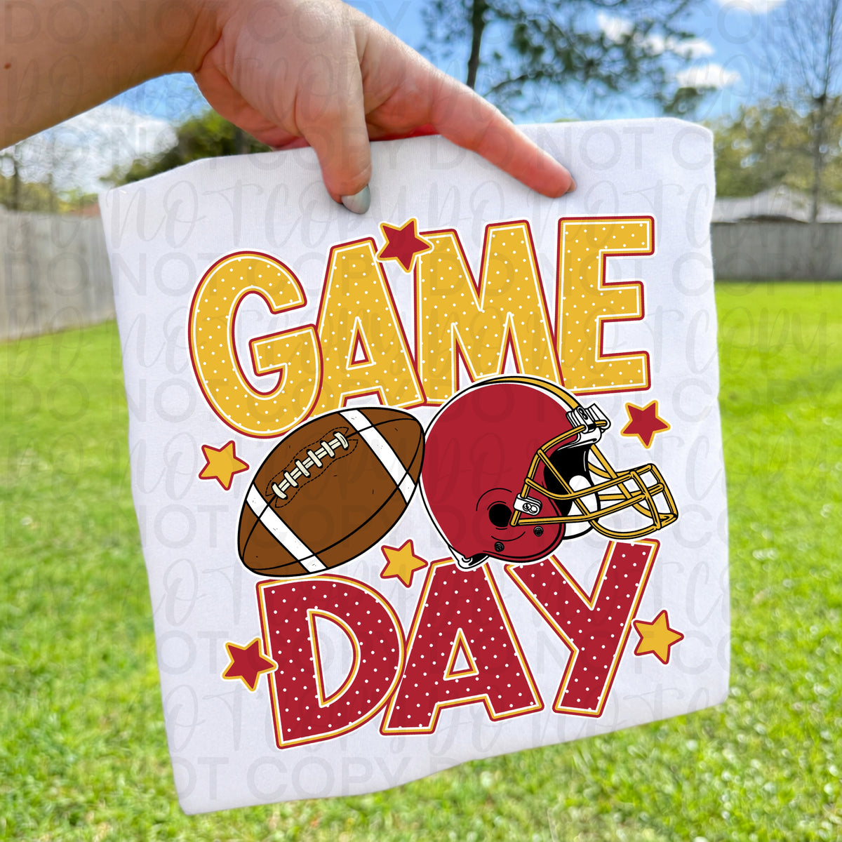 RED & GOLD game day football (UAC) DTF Transfer