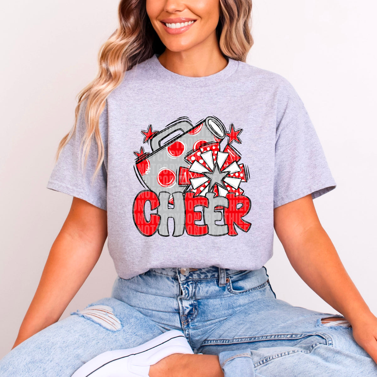 Cheer red and grey without frame (SDD) DTF transfer
