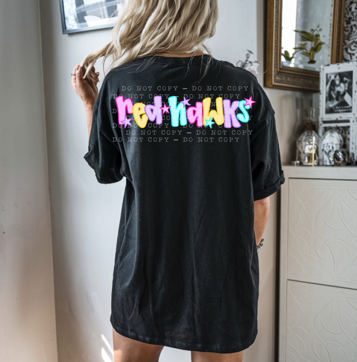 Red Hawks With Stars - Neon 104788 DTF transfer