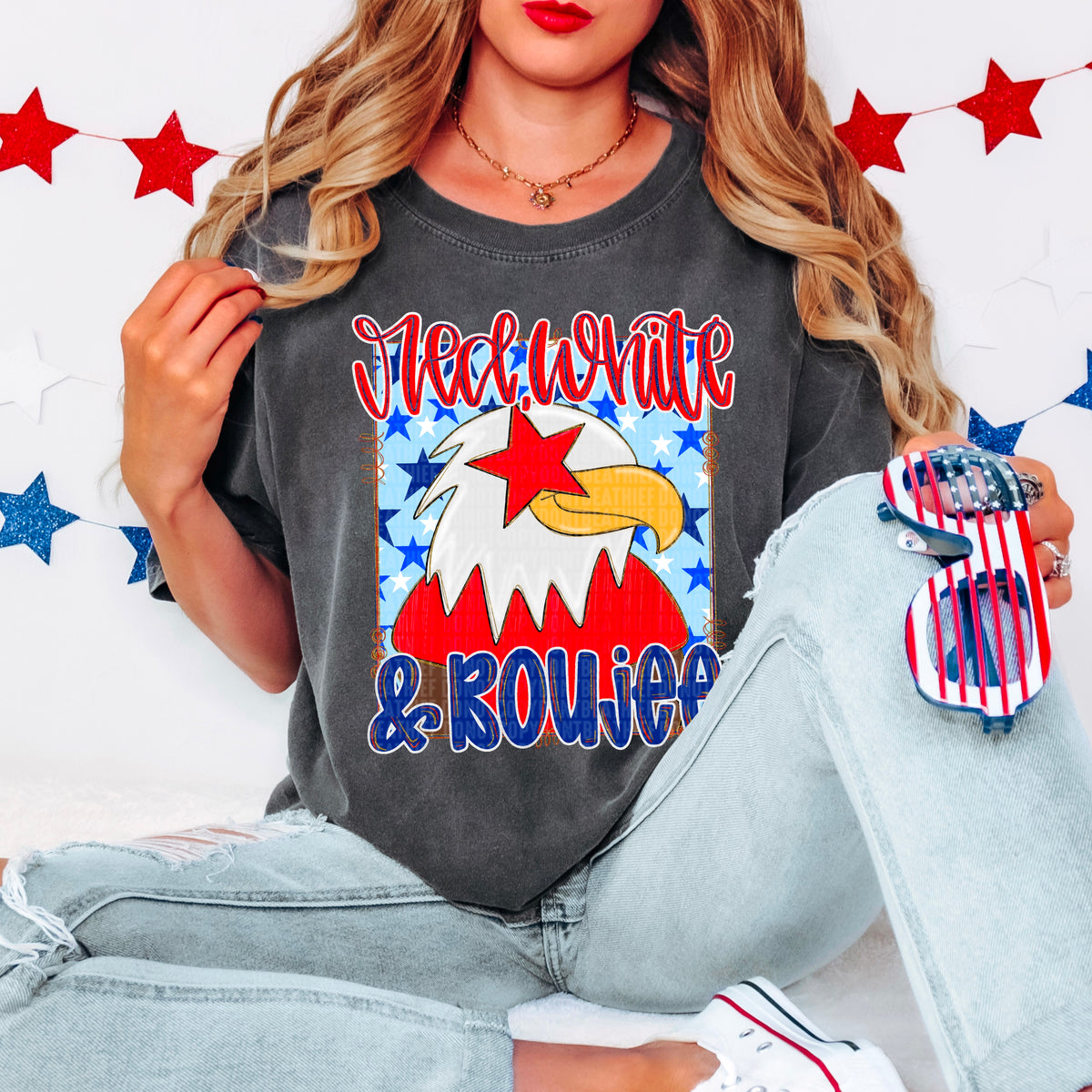 Red, white, & boujee red 106037 DTF transfer