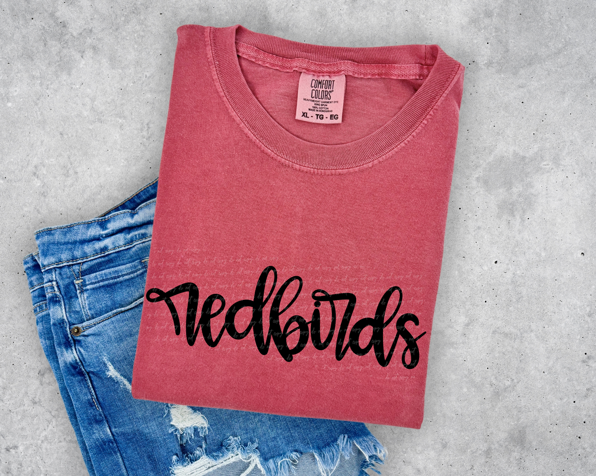 Red Birds Hand Lettered 54133 DTF transfer