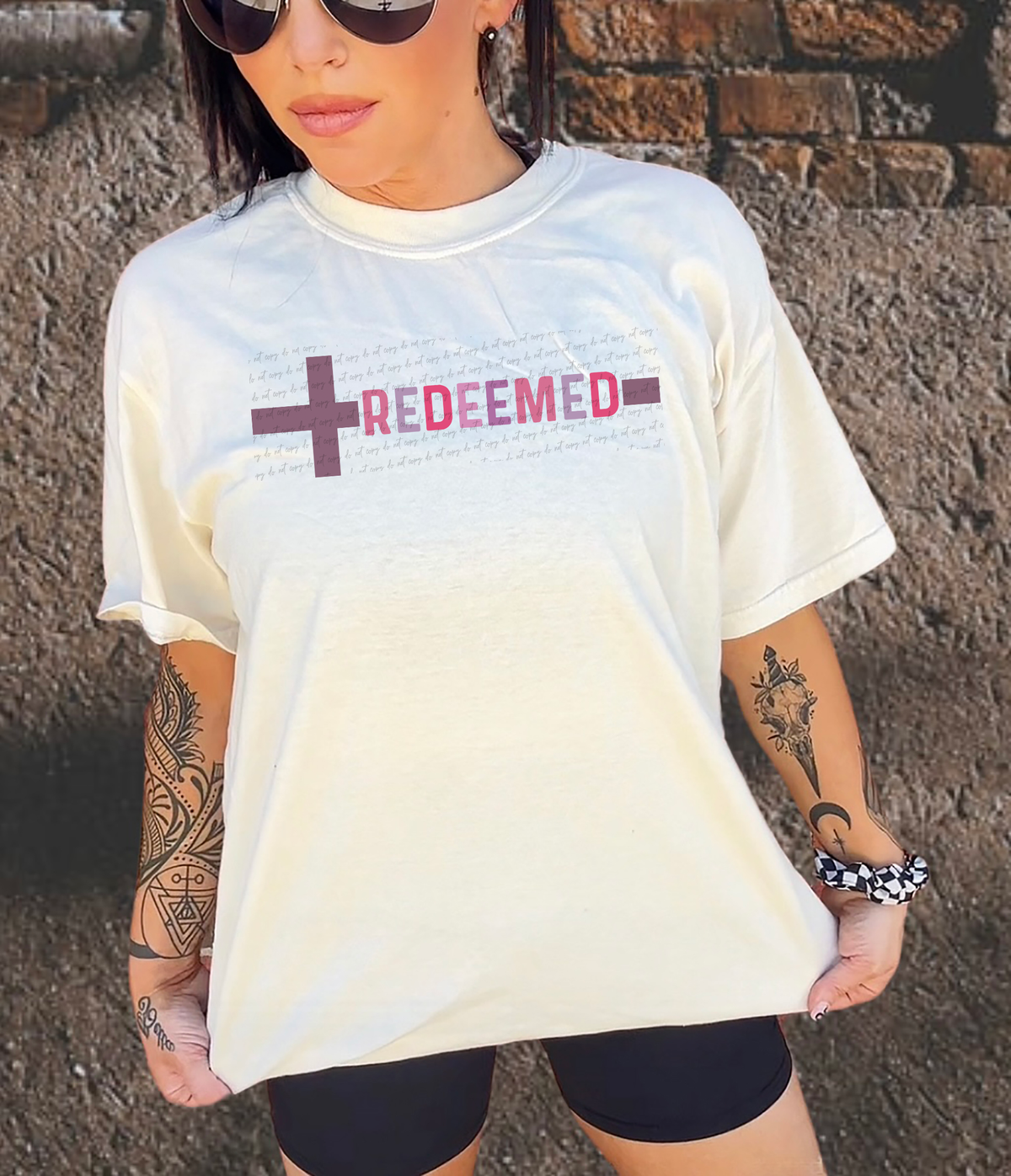 Redeemed Purple Cross 76758 DTF Transfer