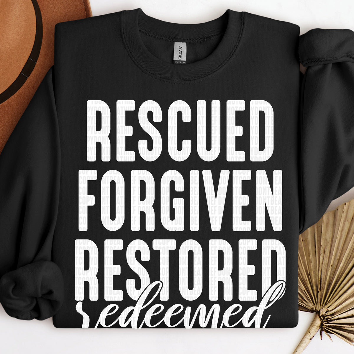 Rescued forgiven restored redeemed WHITE (SDD) DTF Transfer