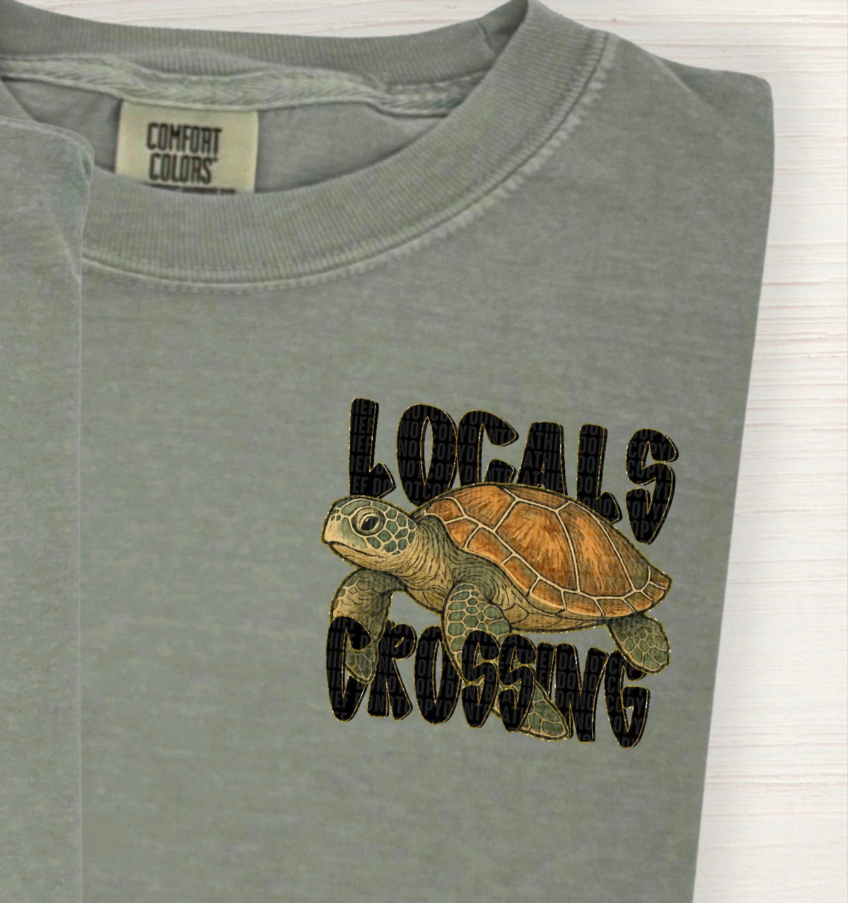 Locals Crossing Turtle FRONT (SDD) DTF transfer