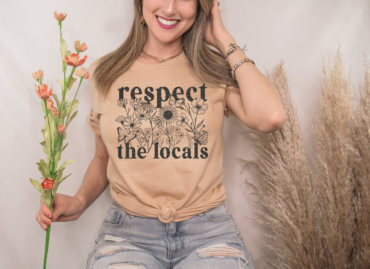 Respect The Locals Florals Grey 86601 DTF Transfer