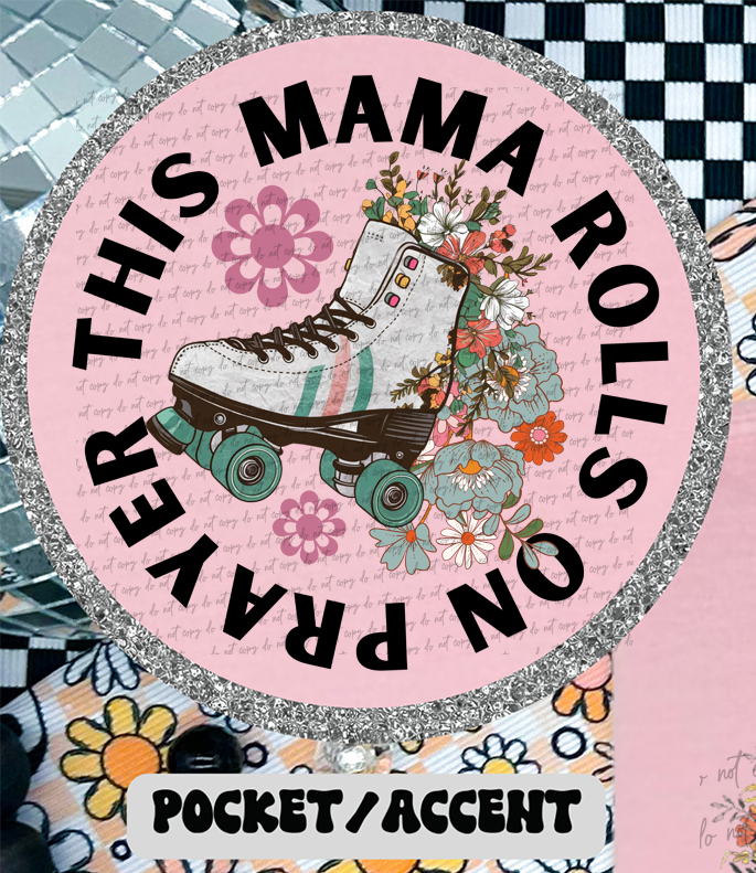 Retro Christian Mama Collage Roller Skating (Pocket Print) 81385 DTF Transfer