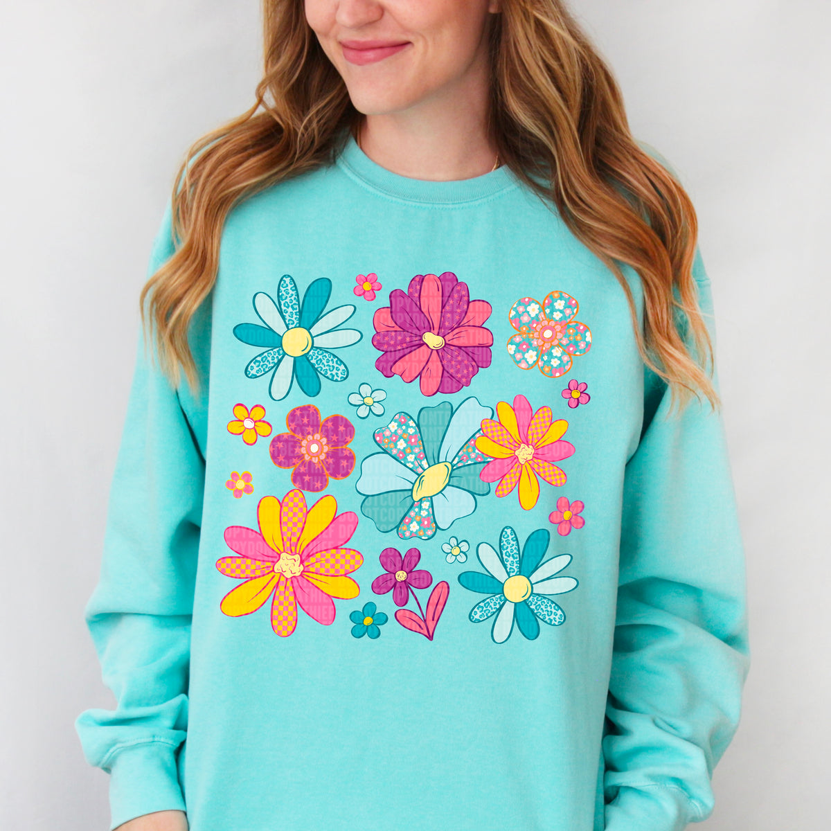 Retro flowers 106041 DTF transfer