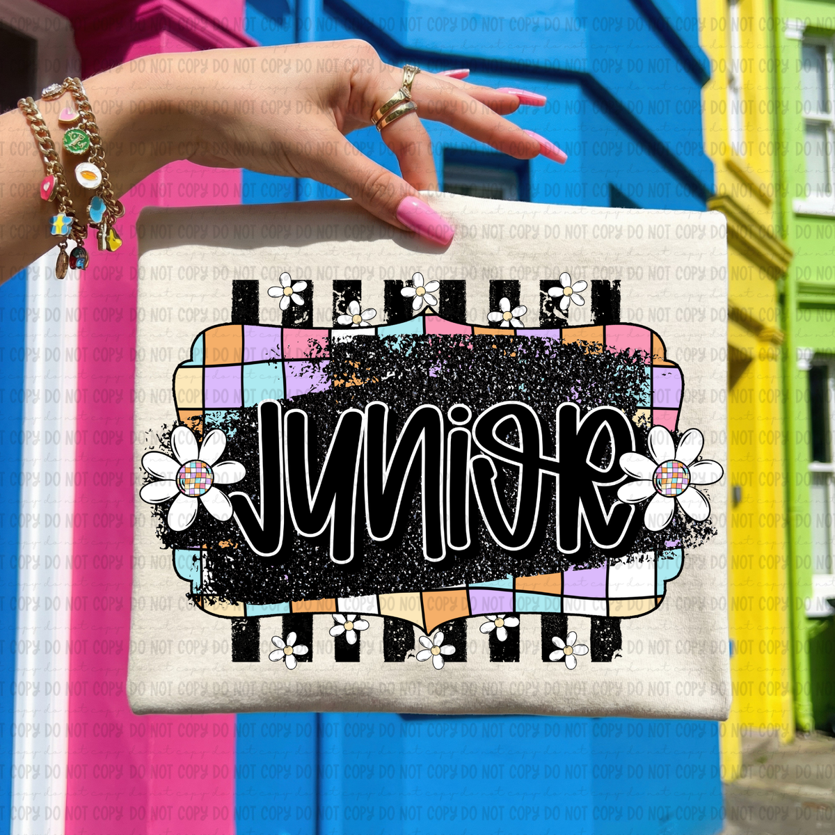 Retro colorful checkered junior (Revel) DTF Transfer