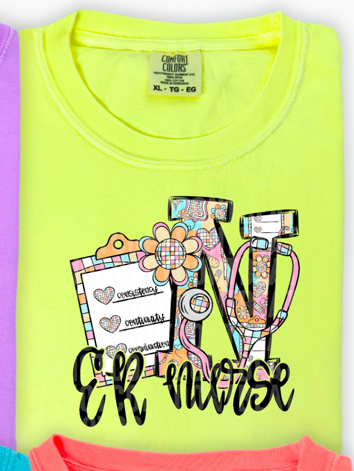 Retro Groovy ER Nurse (SDD) DTF transfer