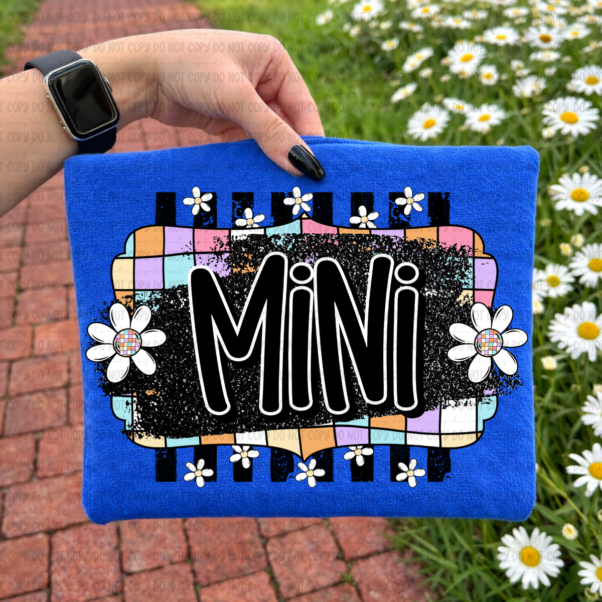 Retro colorful checkered MINI (Revel) DTF Transfer