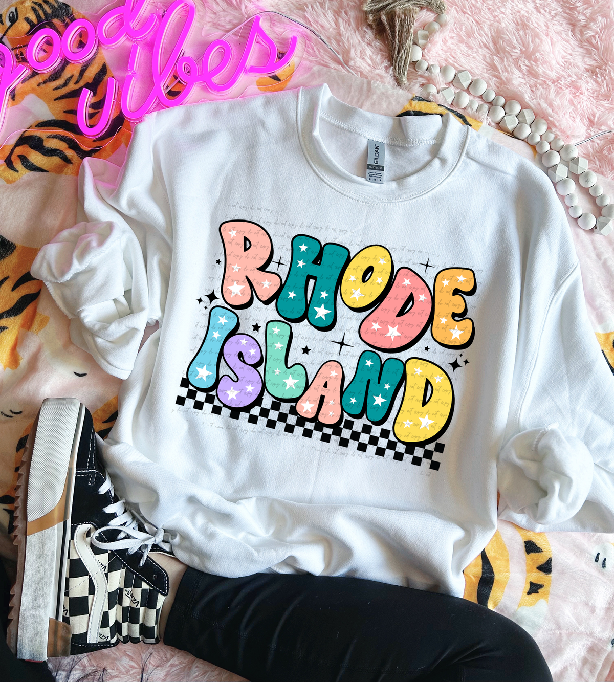 Rhode Island Colorful Groovy Font 89130 DTF Transfer