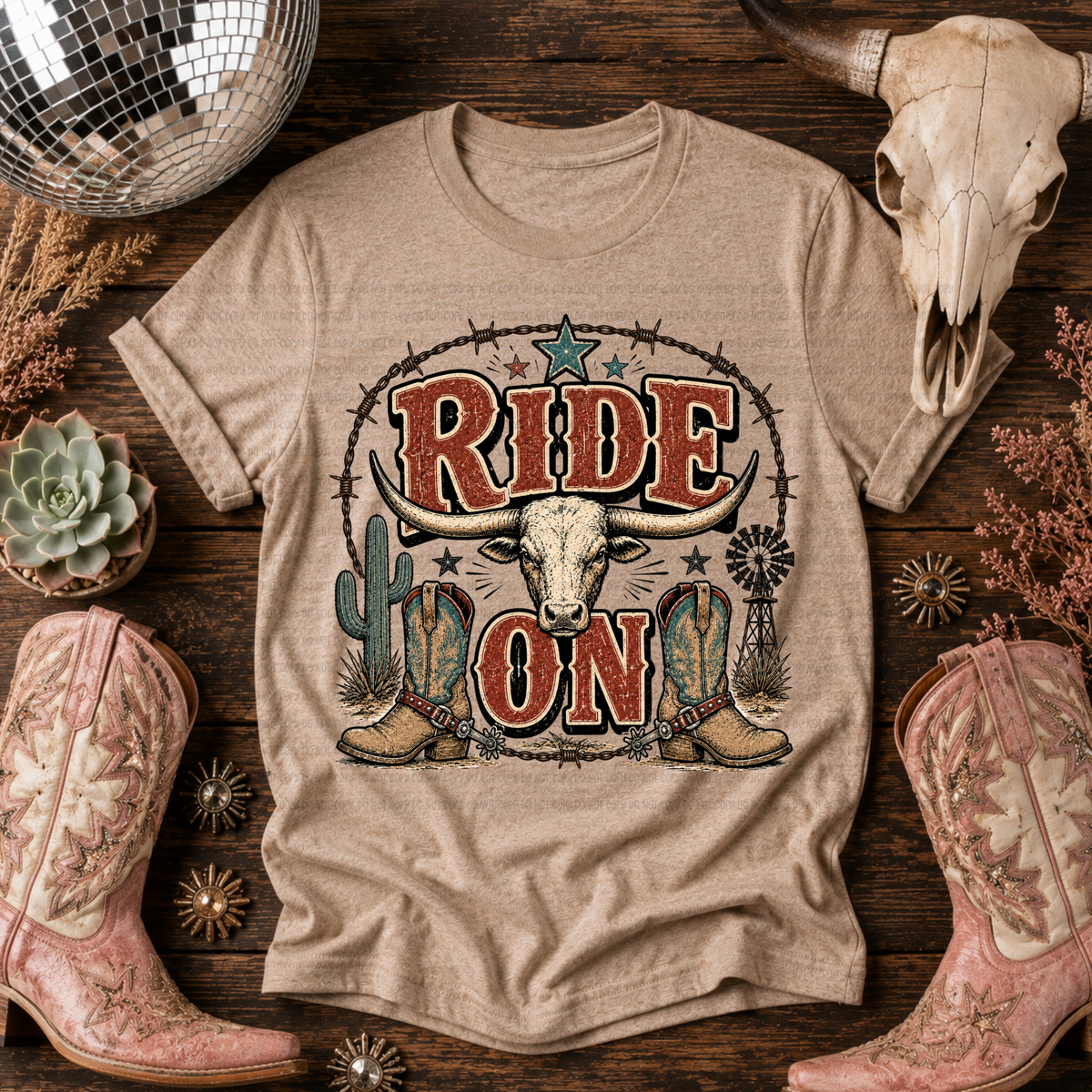 Ride on bull skull (Revel) DTF transfer
