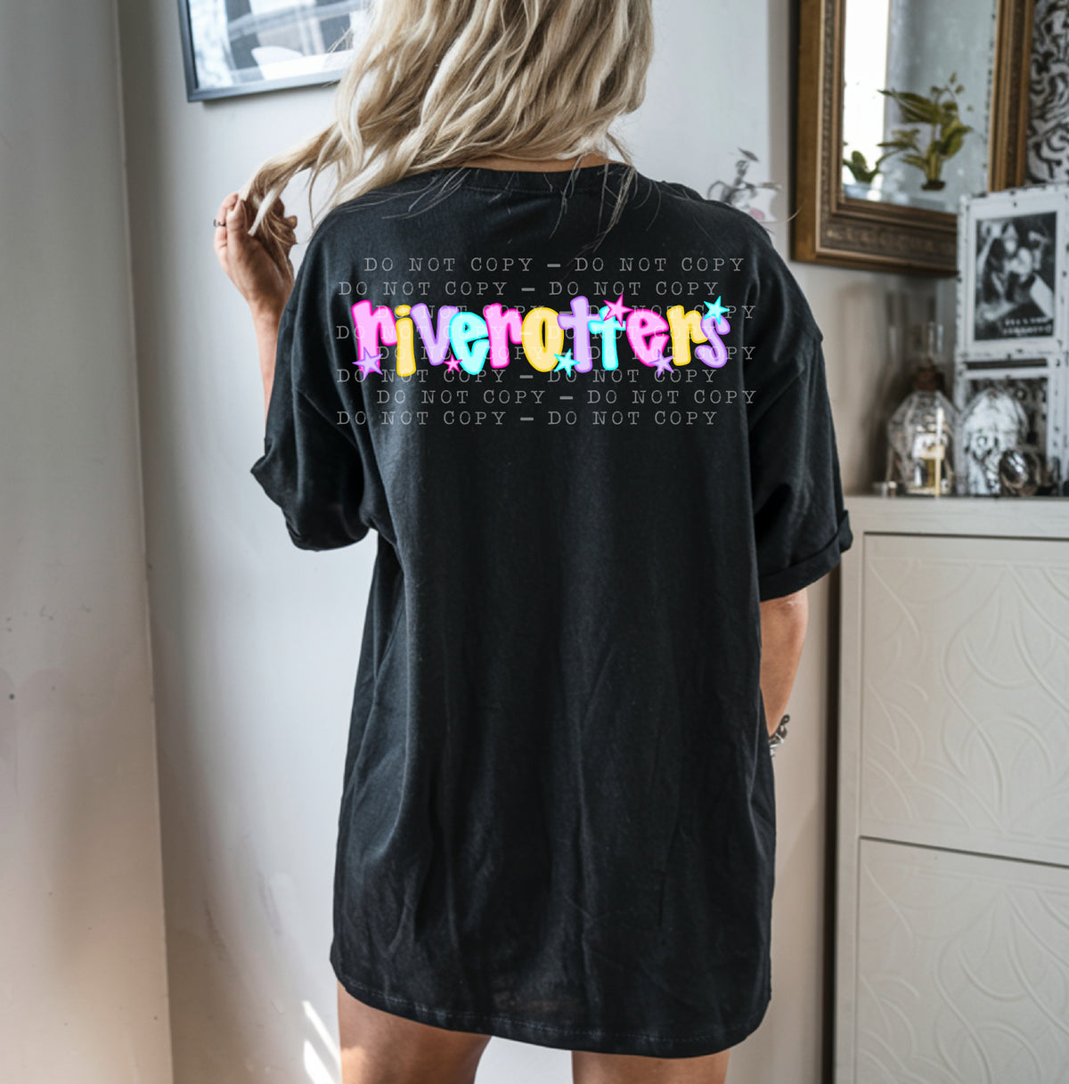 Riverotters With Stars - Neon 104789 DTF transfer
