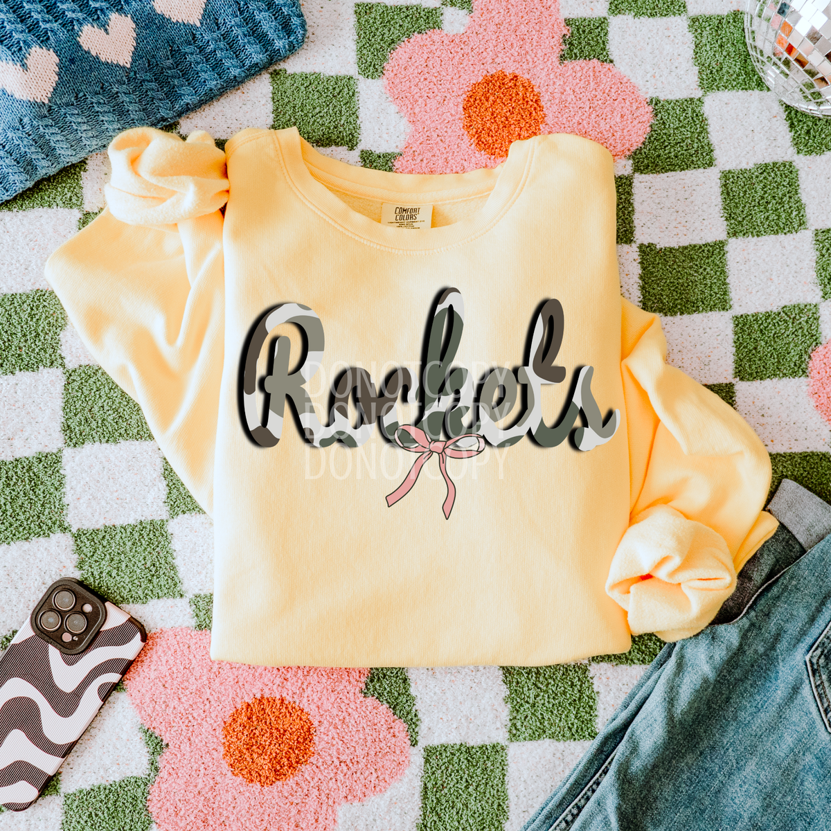 rockets camo with pink bow (CSG) DTF Transfer
