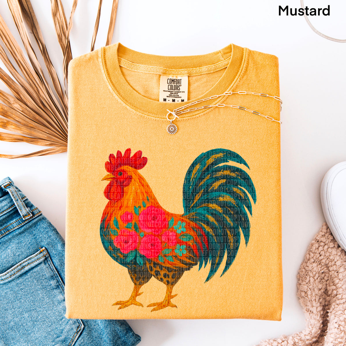 Floral Rooster (SDD) DTF transfer