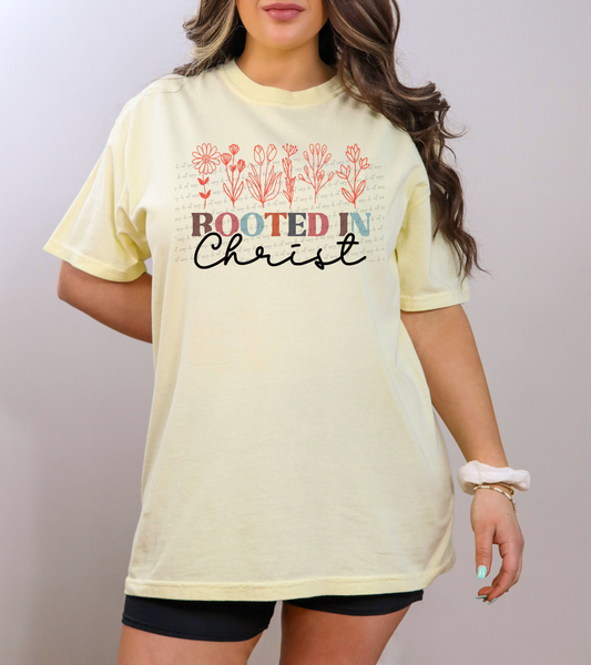 Rooted In Christ Floral 76232 DTF Transfer