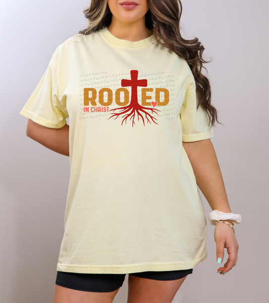 Rooted In Christ Red Cross 76234 DTF Transfer