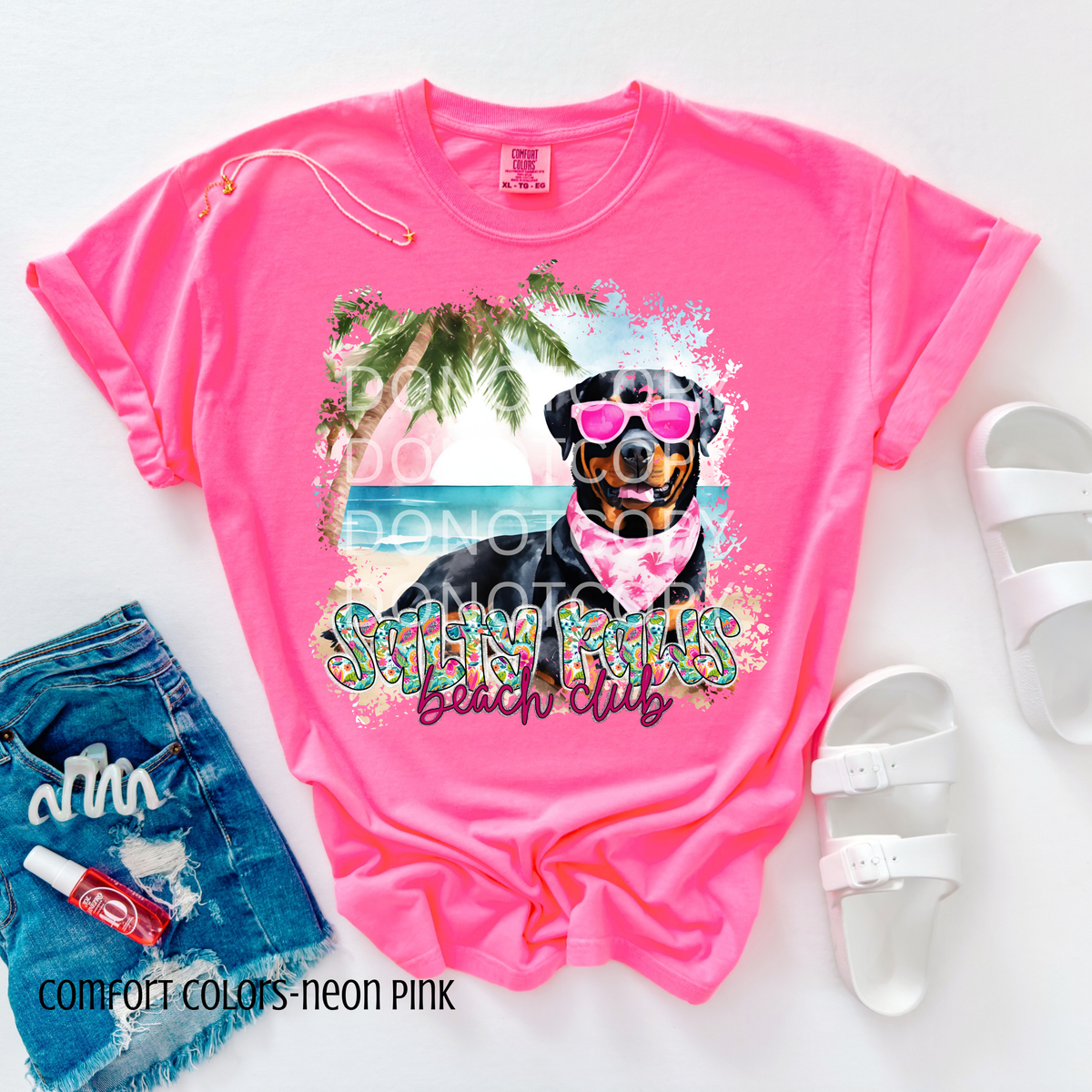 Rottie Salty Paws Beach Club (CSG) 101093 DTF transfer