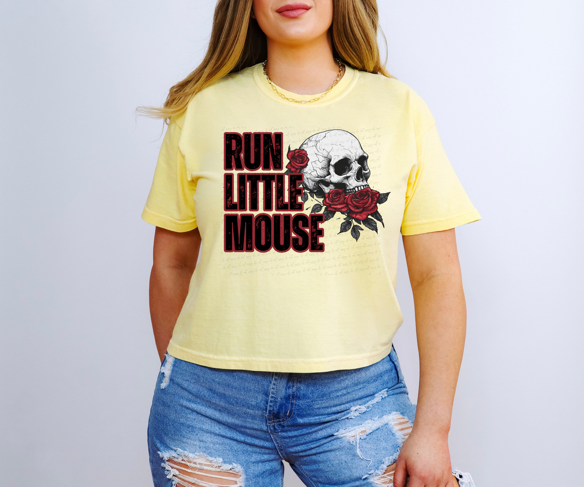 Run Little Mouse Skull Rose 117810 DTF transfer
