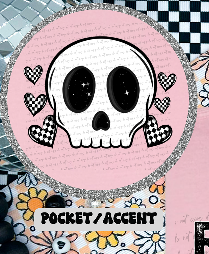 Running On Spicy Books And Coffee Skull (Pocket Print) 86242 DTF Transfer