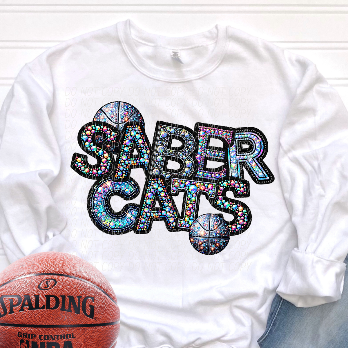 Sabercats Basketball Rhinestone (CITY) 66657 DTF transfer