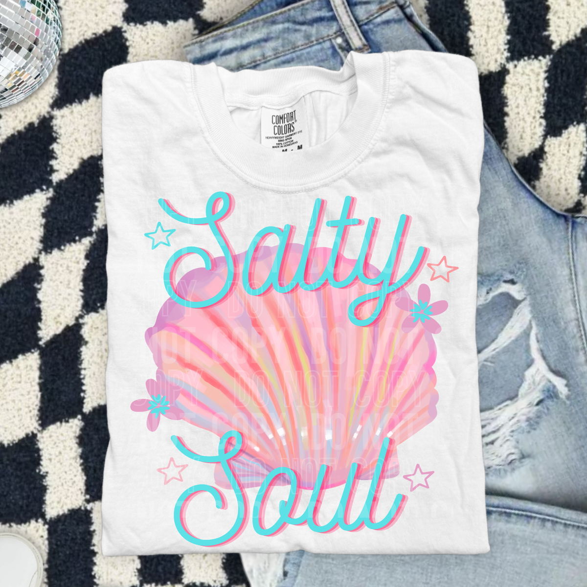 Salty soul pink shell (SBB) Sunday Special DTF transfer