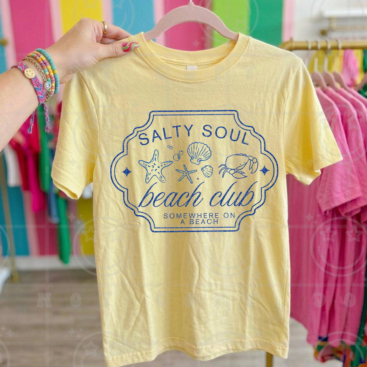 Salty soul beach club BLUE frame (HW) DTF Transfer