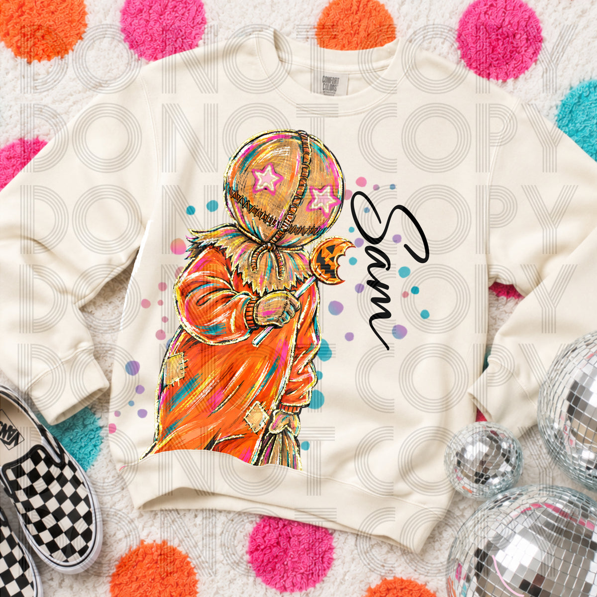 Sam colorful splatter (Renewed) DTF Transfer