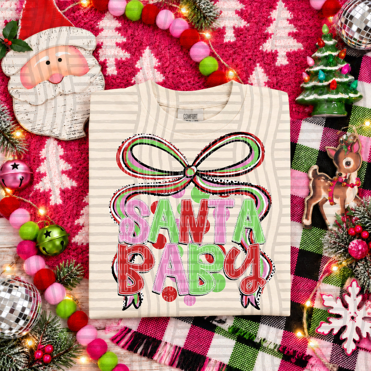 Santa Baby -Christmas Bow (Caplinger) DTF Transfer