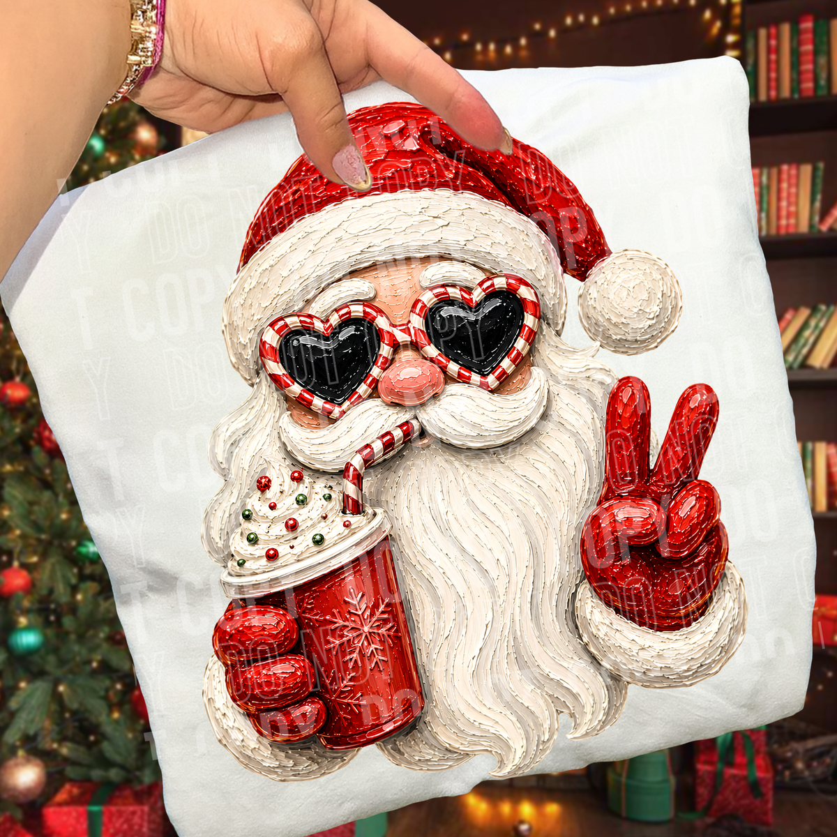 Peace Santa faux painted (SBB) DTF Transfer