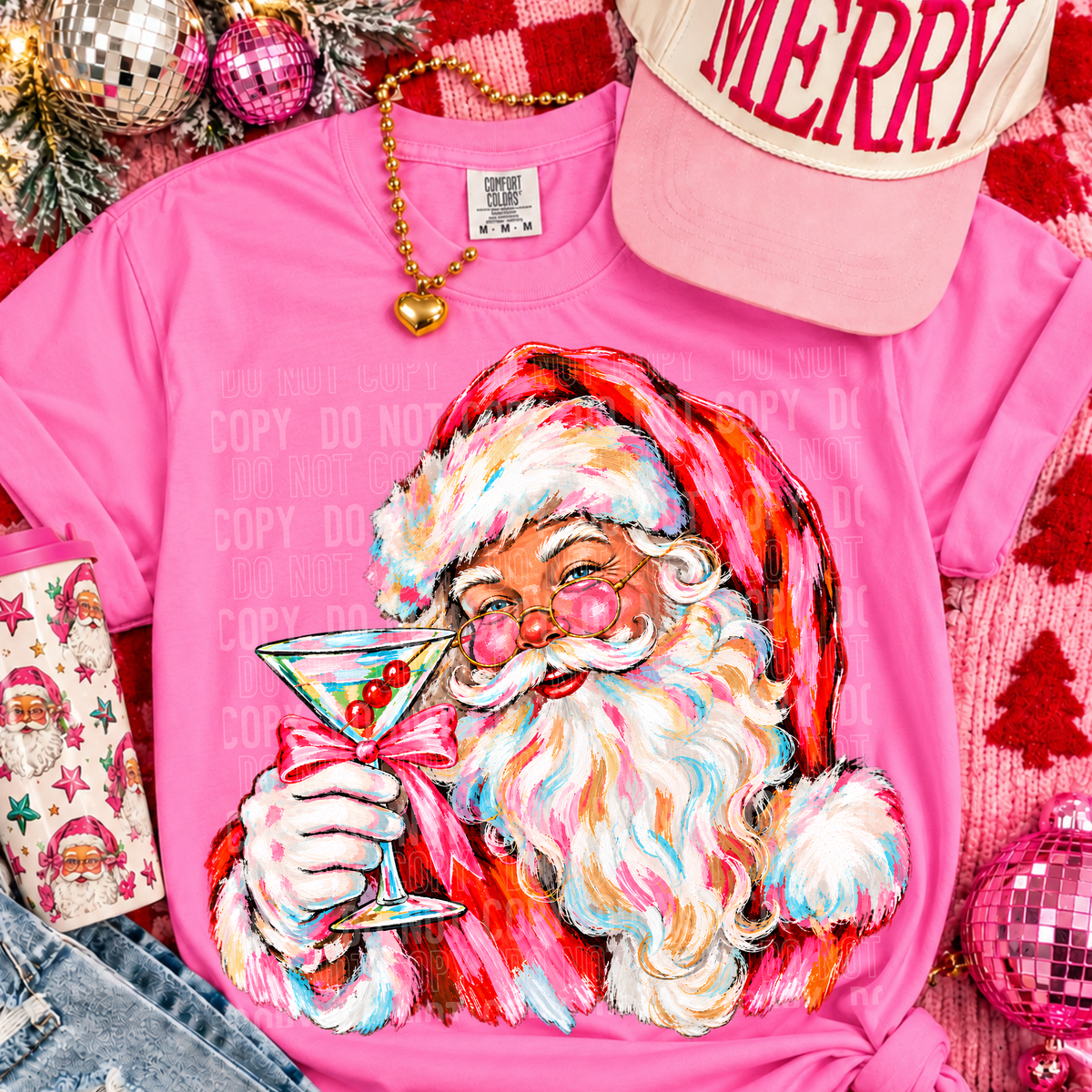 Santa martini light skin tone (SBB) DTF Transfer