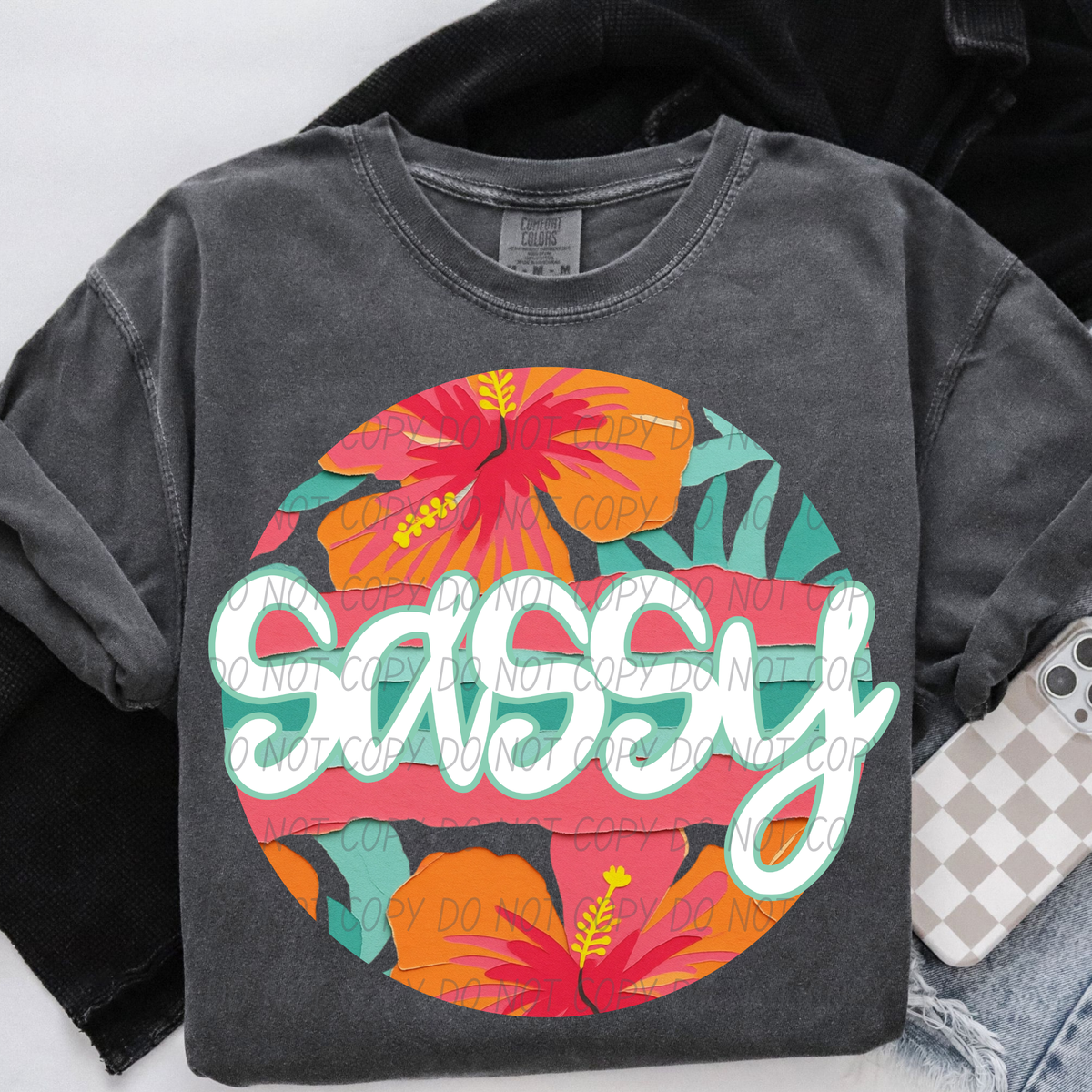 sassy tropical circle (city) DTF Transfer