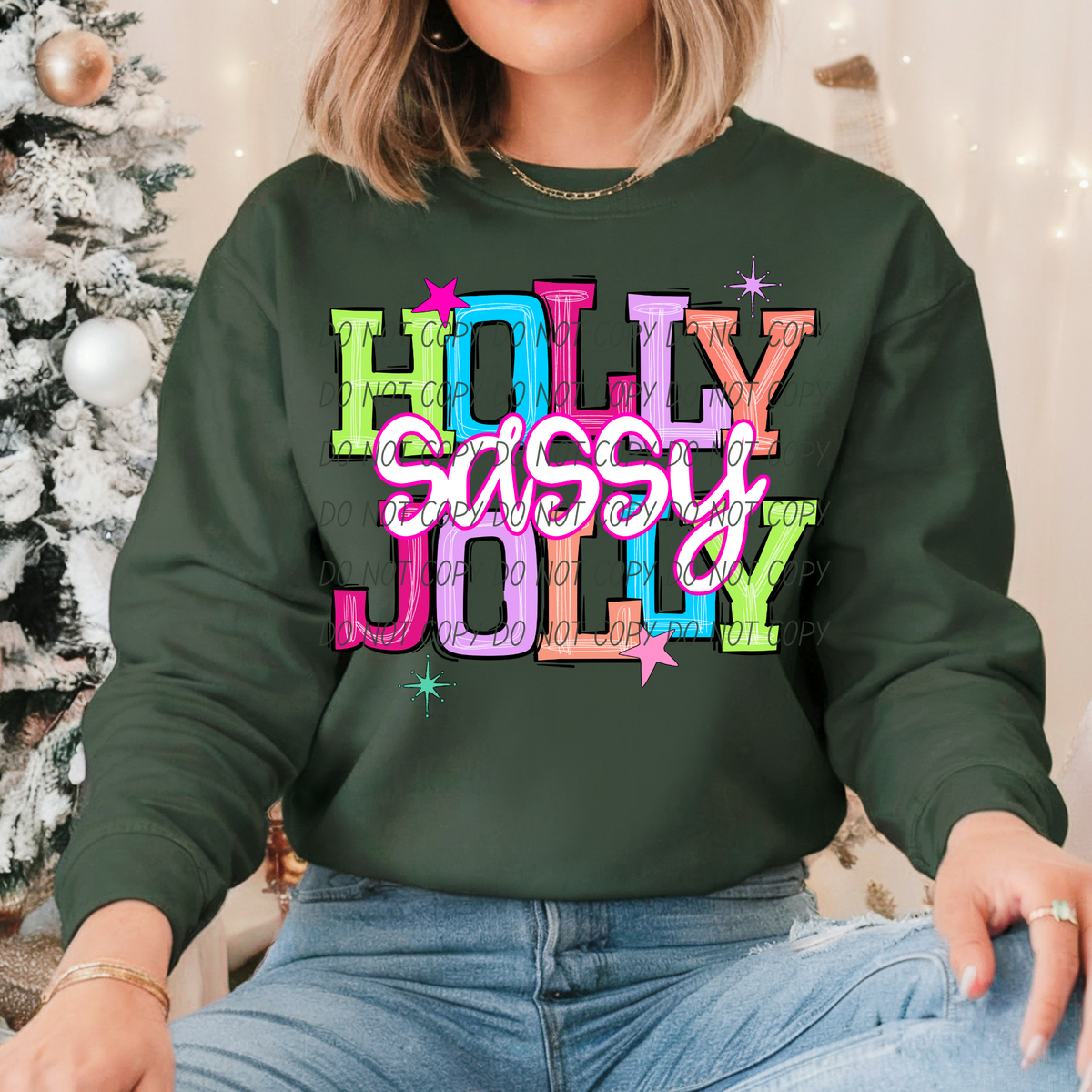 sassy holly jolly names (city) DTF Transfer