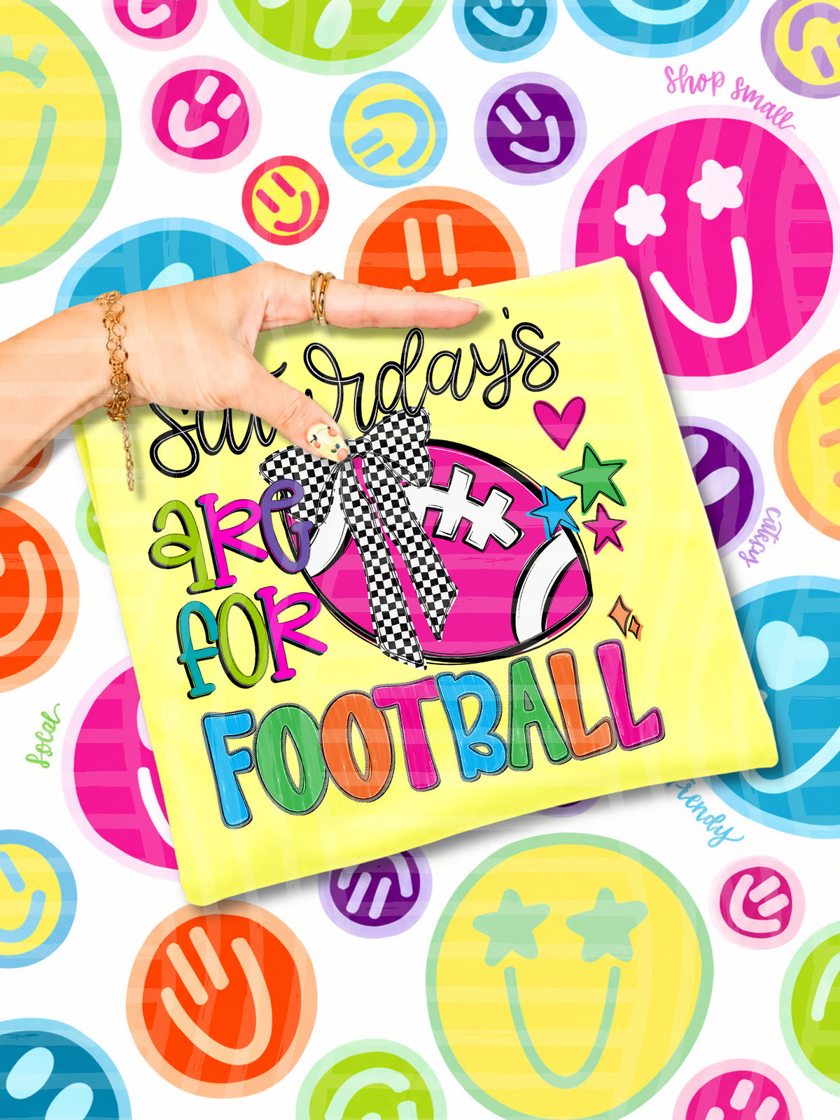 Saturdays are for football colorful football and cheer (caplinger) DTF Transfer