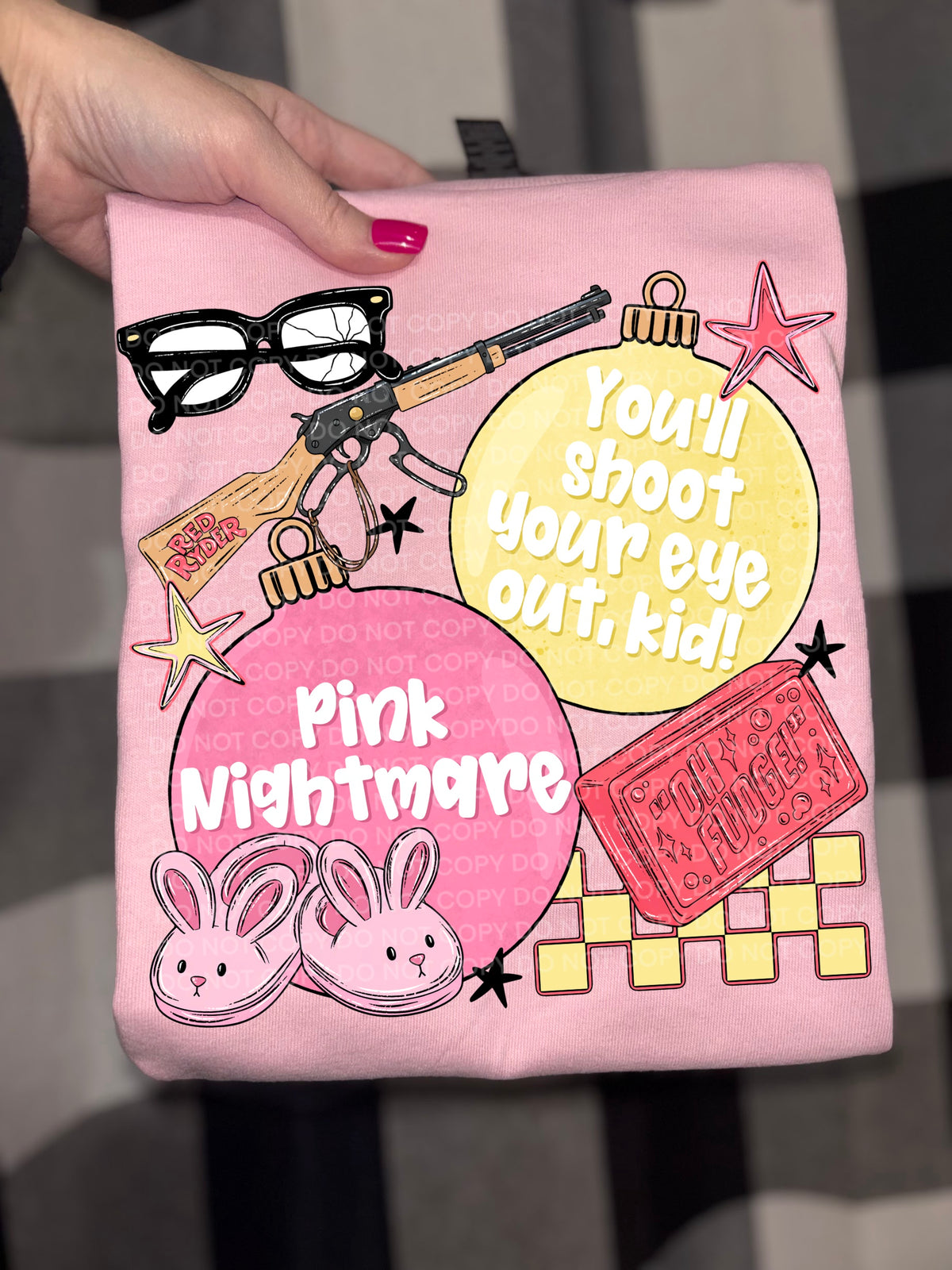 Pink nightmare you'll shoot your eye out (SCG) DTF Transfer
