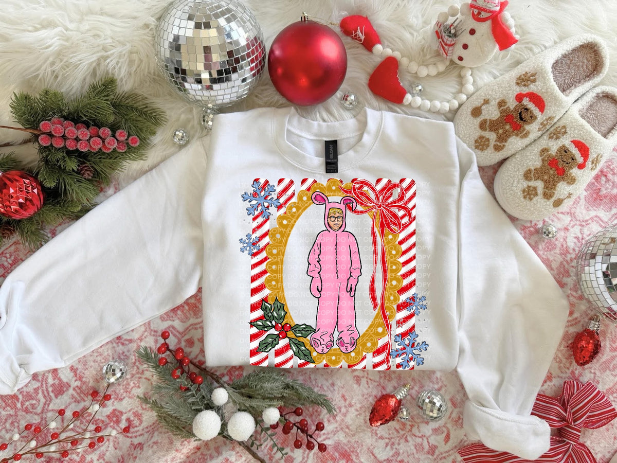Pink pajamas Christmas frame (SCG) DTF Transfer