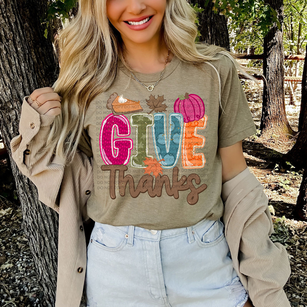 Give thanks pumpkin pie leaf pumpkin (SCG) DTF Transfer