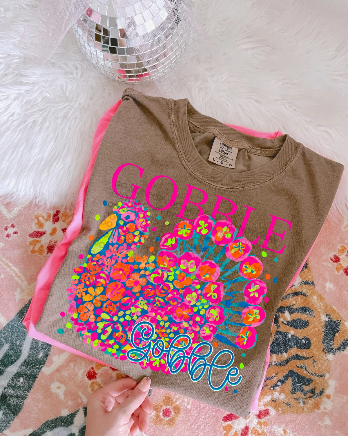 Gobble gobble floral turkey (SCG) DTF Transfer