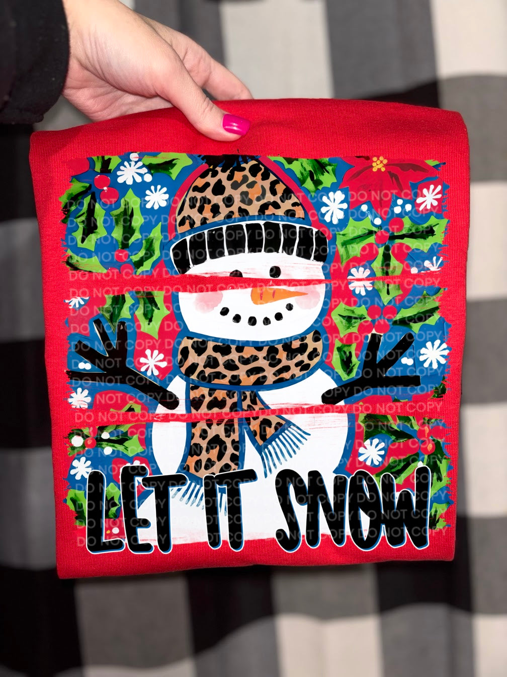 Let it snow leopard winter wear (SCG) DTF Transfer