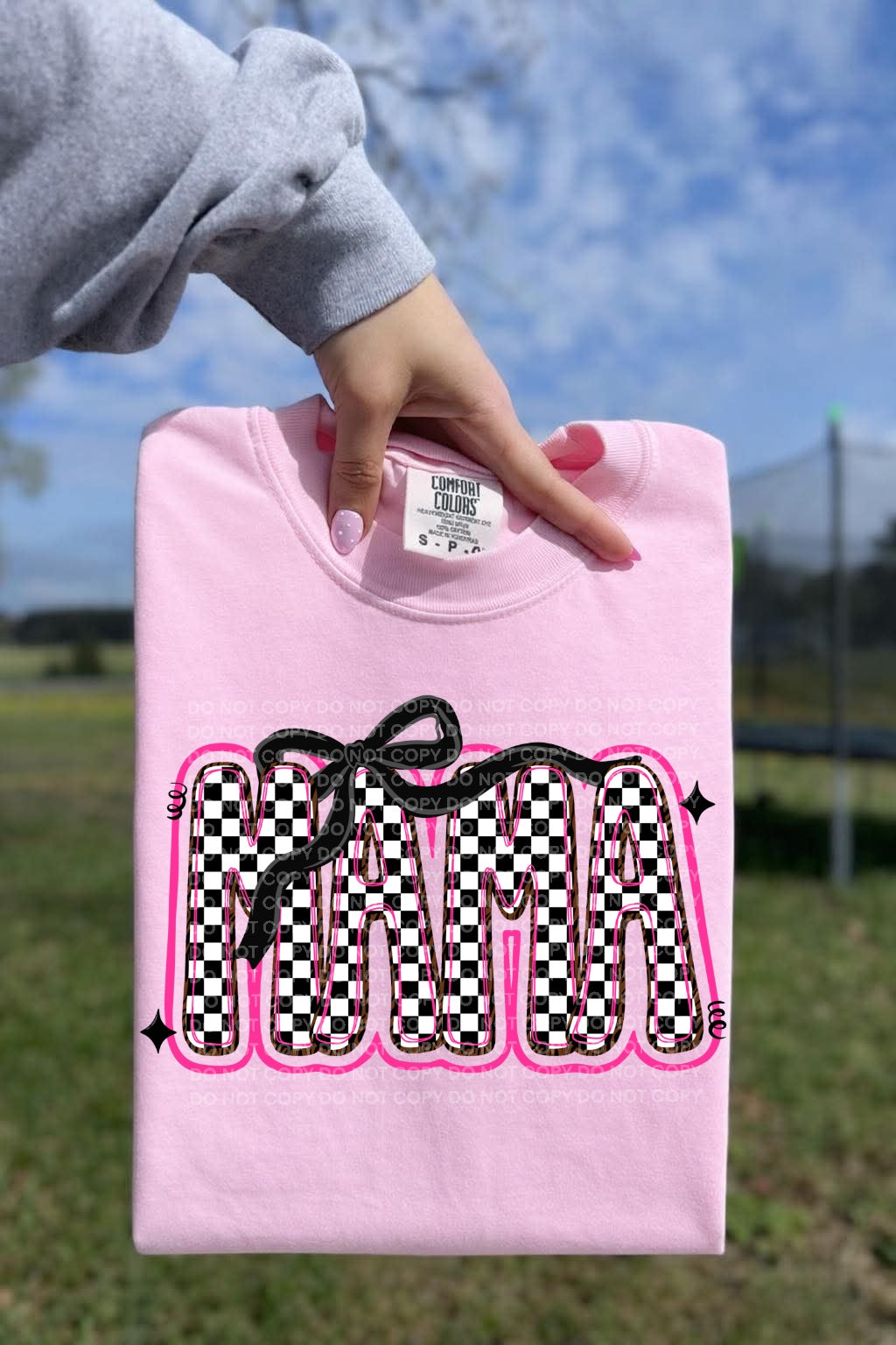 Mama checker pink outline (SCG) DTF Transfer