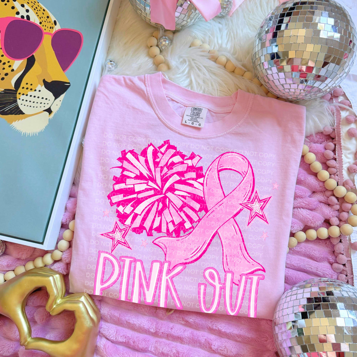 Pink out pompom and ribbon (SCG) DTF Transfer